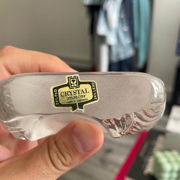 Zajecar Yugoslavia Lead Crystal Bunny Rabbit Paperweight Easter - Picture 3 of 3